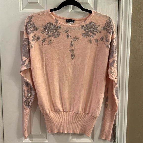 Venus Embellished Dolman Pink Sweater - XS - Picture 1 of 6